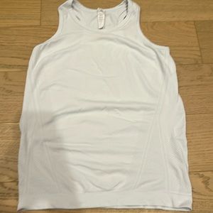 Athleta Girl White Tank Top Racer Back Size Mesium 8-10